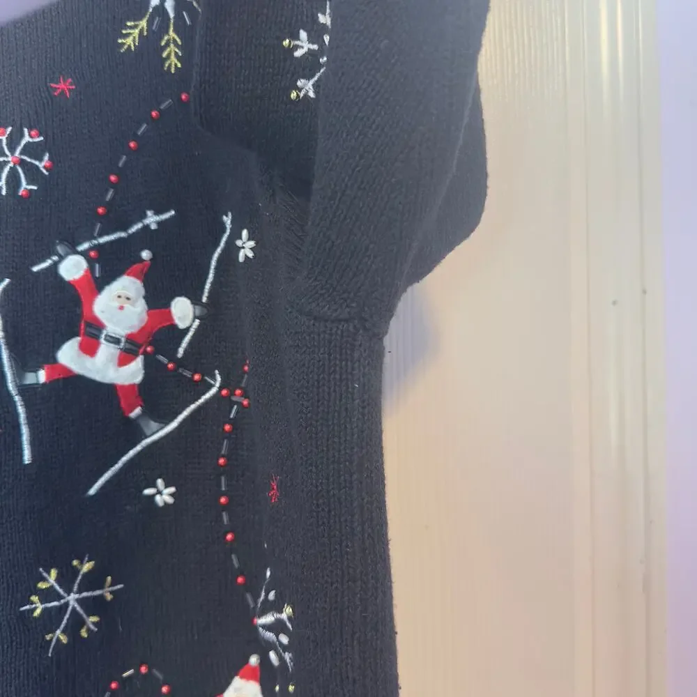 VTG Designers Originals Studio Fa La La Christmas Zip Up Cardigan Sweater Size L - Picture 13 of 13
